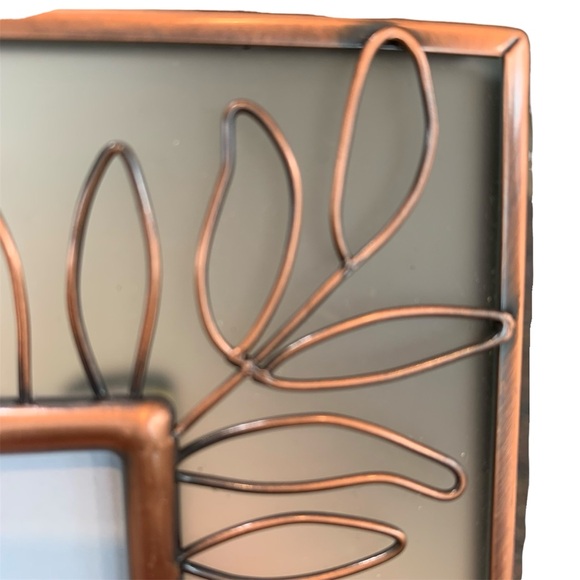 Copper Metal Frosted Glass Picture Frame Mini 2.25 Inch Photo Hallmark NWOT - Picture 7 of 11